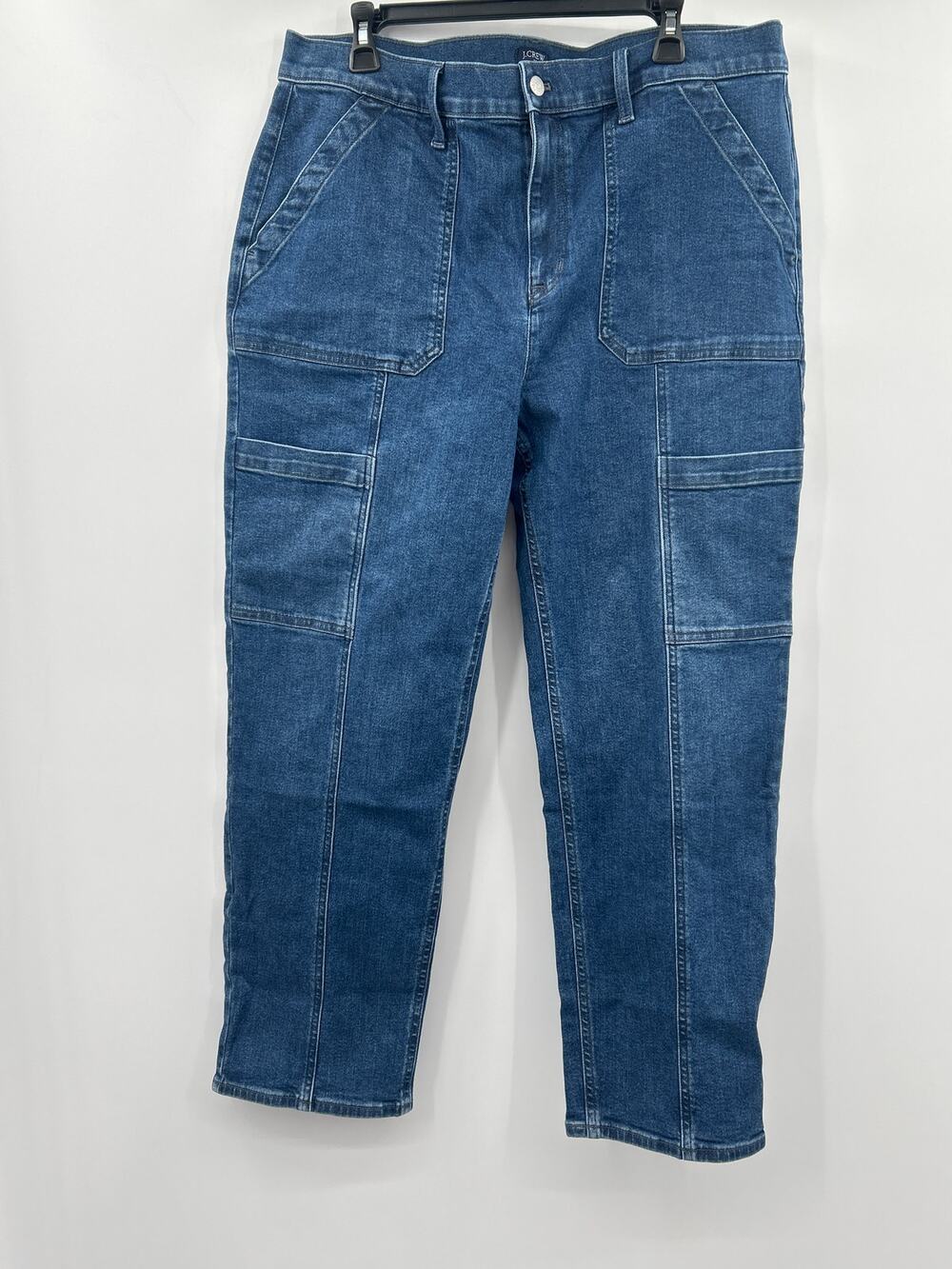 J. Crew Straight Leg Cargo Premium Edition Jeans Size 34 Gorpcore Streetwear